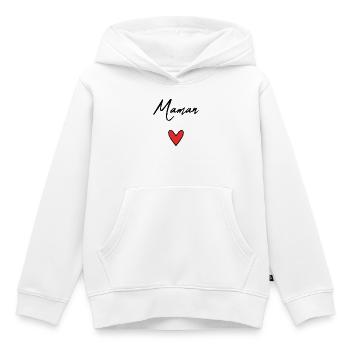 MOM. MOTHER'S DAY. HEART. FEAST. HAPPY BIRTHDAY - Kids Premium Organic Hoodie - white - Front - AI Model Kid Female (0cm)