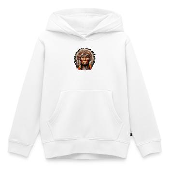 American Indian American - Kids Premium Organic Hoodie - white - Front - AI Model Kid Female (0cm)