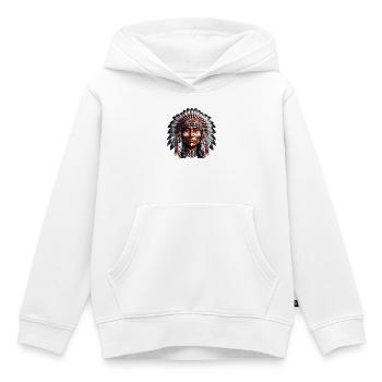 American Indian American - Kids Premium Organic Hoodie - white - Front - AI Model Kid Female (0cm)