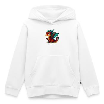 Dragon - Kids Premium Organic Hoodie - white - Front - AI Model Kid Female (0cm)