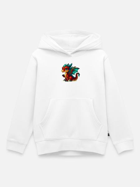 Drache - Kinder Premium Organic Hoodie - Weiß