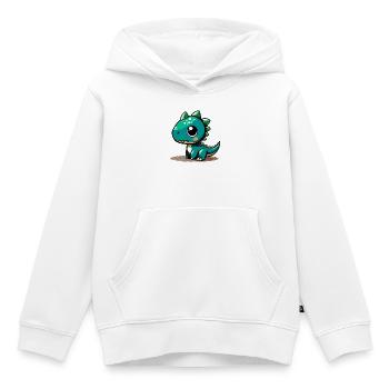 Dinosaur - Kids Premium Organic Hoodie - white - Front - AI Model Kid Female (0cm)