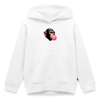 Singe - Sweat Premium à capuche enfant bio - blanc - Devant - AI Model Kid Female (0cm)