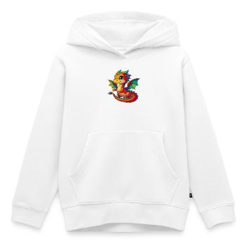 Dragon - Kids Premium Organic Hoodie - white - Front - AI Model Kid Female (0cm)