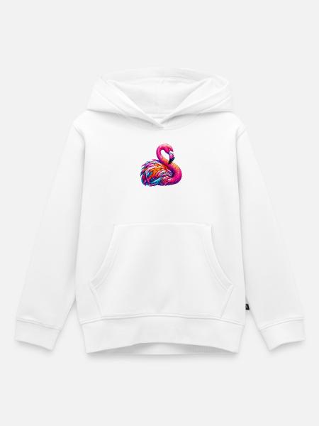 Flamingo - Kinder Premium Organic Hoodie - Weiß