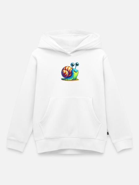 Schnecke - Kinder Premium Organic Hoodie - Weiß
