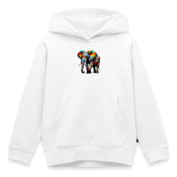 Éléphant - Sweat Premium à capuche enfant bio - blanc - Devant - AI Model Kid Female (0cm)