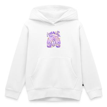 Santé - Je suis en bonne santé avec Rainbow - Sweat Premium à capuche enfant bio - blanc - Devant - AI Model Kid Female (0cm)