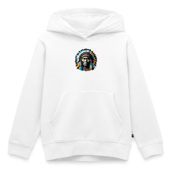American Indian American - Kids Premium Organic Hoodie - white - Front - AI Model Kid Female (0cm)