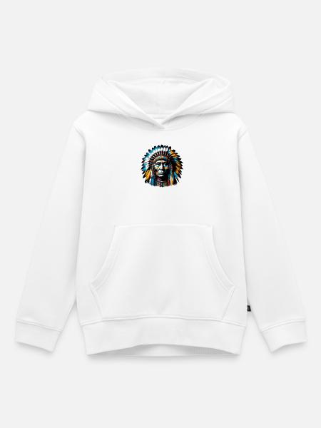 Amerikanisch, Indianer, Amerikaner - Kinder Premium Organic Hoodie - Weiß