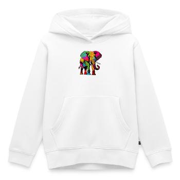 Éléphant - Sweat Premium à capuche enfant bio - blanc - Devant - AI Model Kid Female (0cm)