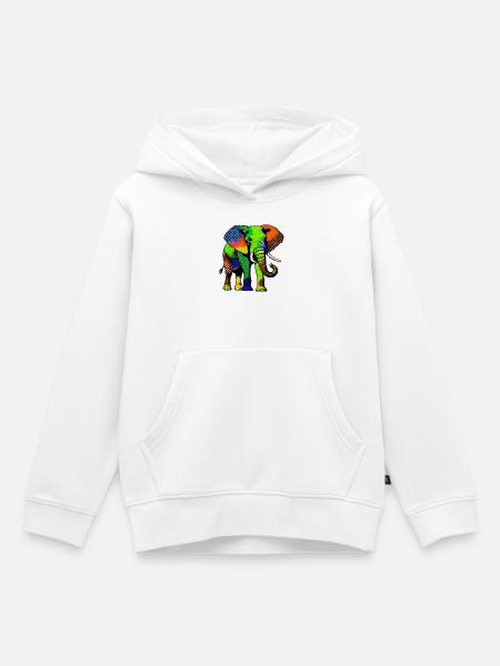 Elefant - Kinder Premium Organic Hoodie - Weiß