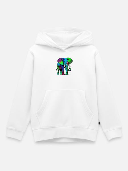 Elefant - Kinder Premium Organic Hoodie - Weiß