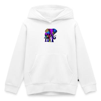 Éléphant - Sweat Premium à capuche enfant bio - blanc - Devant - AI Model Kid Female (0cm)