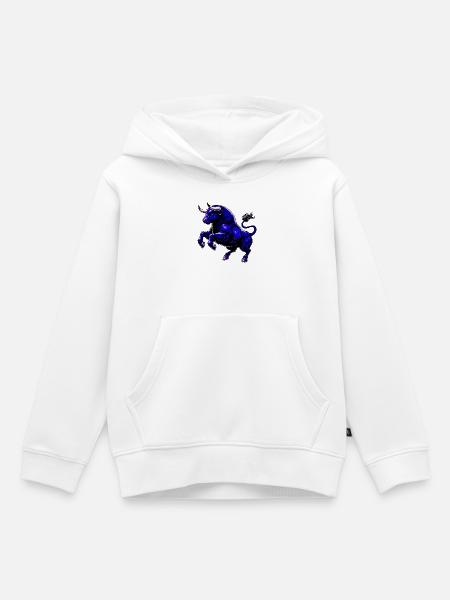 Stier - Kinder Premium Organic Hoodie - Weiß