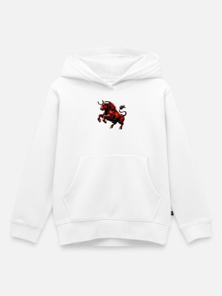 Stier - Kinder Premium Organic Hoodie - Weiß