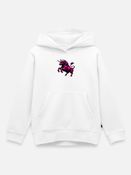 Stier - Kinder Premium Organic Hoodie - Weiß