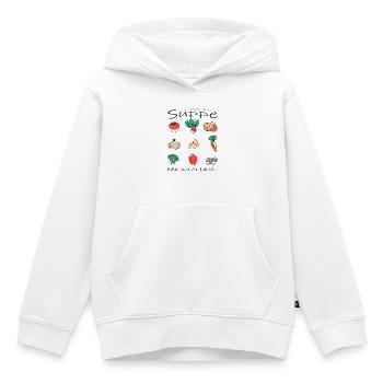 Soupe de légumes - Sweat Premium à capuche enfant bio - blanc - Devant - AI Model Kid Female (0cm)