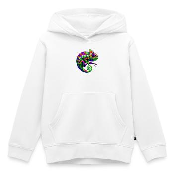 Kameleon - Kinder Premium hoodie biologisch - wit - Voor - AI Model Kid Female (0cm)