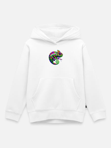 Chamäleon - Kinder Premium Organic Hoodie - Weiß
