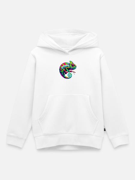 Chamäleon - Kinder Premium Organic Hoodie - Weiß