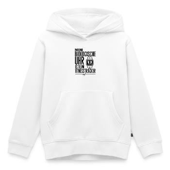 Meine biologische Uhr ist ein Fitnesstracker - Kinder Premium Organic Hoodie - Weiß - Vorne - AI Model Kid Female (0cm)