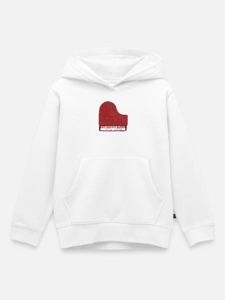 Piano Passion Pulse - Kinder Premium Organic Hoodie - Weiß