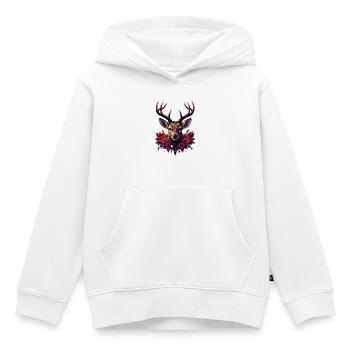 Geheimnisvolle Anmut, der Hirsch der Schatten und Lichter. - Kinder Premium Organic Hoodie - Weiß - Vorne - AI Model Kid Female (0cm)