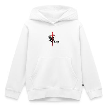 Roi gothique Design avec épée noir t - Sweat Premium à capuche enfant bio - blanc - Devant - AI Model Kid Female (0cm)