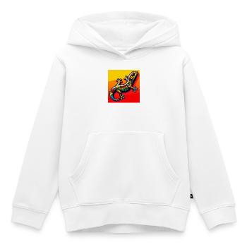 Gecko - Sweat Premium à capuche enfant bio - blanc - Devant - AI Model Kid Female (0cm)