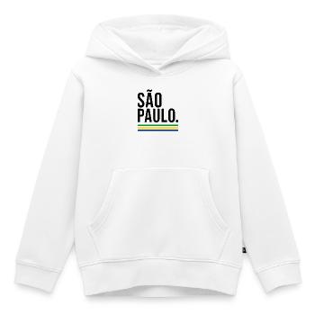 SÃO PAULO – Brésil Couleurs Urbaines - Sweat Premium à capuche enfant bio - blanc - Devant - AI Model Kid Female (0cm)