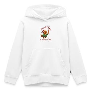 Perroquet Claus - Sweat Premium à capuche enfant bio - blanc - Devant - AI Model Kid Female (0cm)