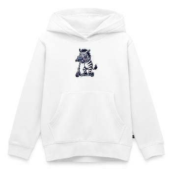 Lustiges Zebra Langeweile Genervt Cartoon Roller - Kinder Premium Organic Hoodie - Weiß - Vorne - AI Model Kid Female (0cm)