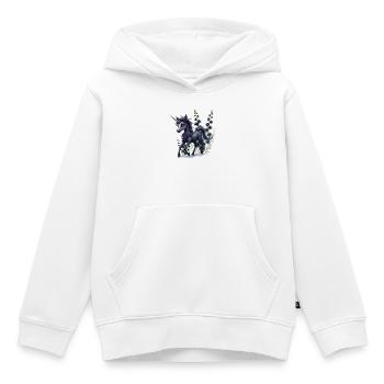 Fantaisie florale de licorne - Sweat Premium à capuche enfant bio - blanc - Devant - AI Model Kid Female (0cm)