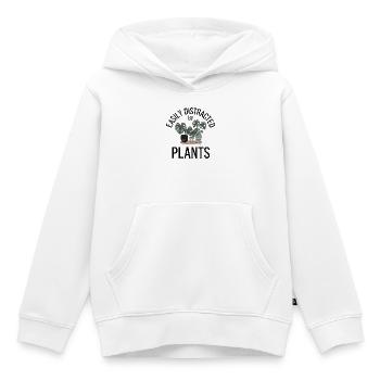 Citation sur la facilité avec laquelle on se distrait par les plantes - Sweat Premium à capuche enfant bio - blanc - Devant - AI Model Kid Female (0cm)