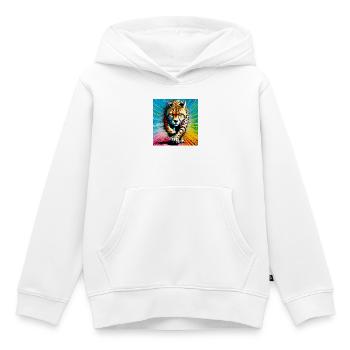 Gepard - Kinder Premium Organic Hoodie - Weiß - Vorne - AI Model Kid Female (0cm)