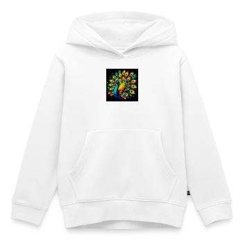 paon - Sweat Premium à capuche enfant bio - blanc - Devant - AI Model Kid Female (0cm)