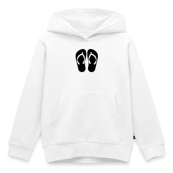 tongs - Sweat Premium à capuche enfant bio - blanc - Devant - AI Model Kid Female (0cm)