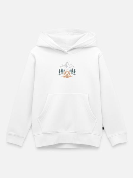 Bergabenteuer mit Lagerfeuer - Kinder Premium Organic Hoodie - Weiß