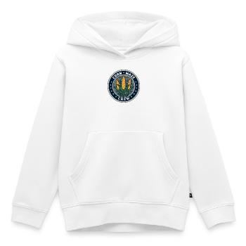 Labyrinthe de maïs Crew Spooky Labyrinthe de maïs d’Halloween - Sweat Premium à capuche enfant bio - blanc - Devant - AI Model Kid Female (0cm)