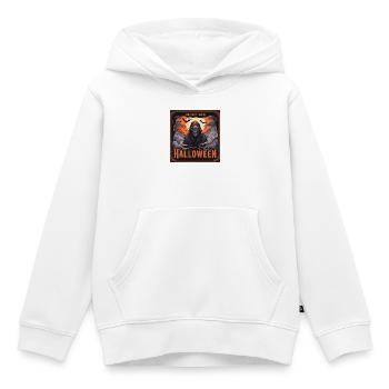 [HD] Halloween 1 - Kids Premium Organic Hoodie - white - Front - AI Model Kid Female (0cm)