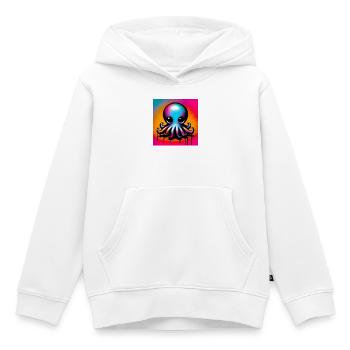 Pieuvre - Sweat Premium à capuche enfant bio - blanc - Devant - AI Model Kid Female (0cm)