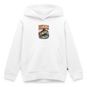 Daddy Lets Go Fishing Cartoon - Kinder Premium Organic Hoodie - Weiß - Vorne - AI Model Kid Female (0cm)