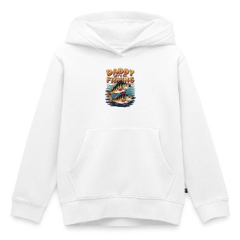 Daddy Lets Go Fishing - Kids Premium Organic Hoodie - white - Front - AI Model Kid Female (0cm)