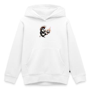 Punk Meerschweinchen Mit Brennendem Fußball - Kinder Premium Organic Hoodie - Weiß - Vorne - AI Model Kid Female (0cm)