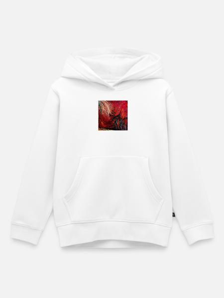 Feuerwirbel Leinwanddruck - Kinder Premium Organic Hoodie - Weiß