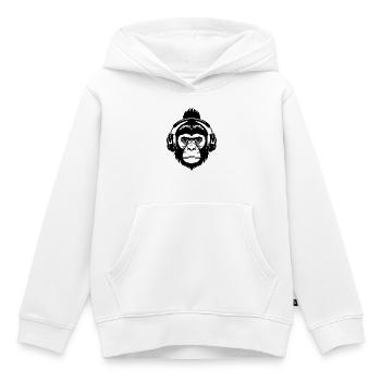 Monkey Head Turntable Vinyl Fan Club Shirt - Kids Premium Organic Hoodie - white - Front - AI Model Kid Female (0cm)
