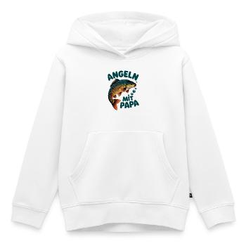 Angeln mit Papa Fischmotiv - Kinder Premium Organic Hoodie - Weiß - Vorne - AI Model Kid Female (0cm)