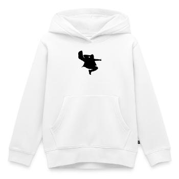 B-Boy Silhouette – Breakdance Jump Kick - Kinder Premium Organic Hoodie - Weiß - Vorne - AI Model Kid Female (0cm)