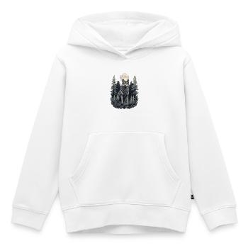 Wolf im Vollmond - Kinder Premium Organic Hoodie - Weiß - Vorne - AI Model Kid Female (0cm)